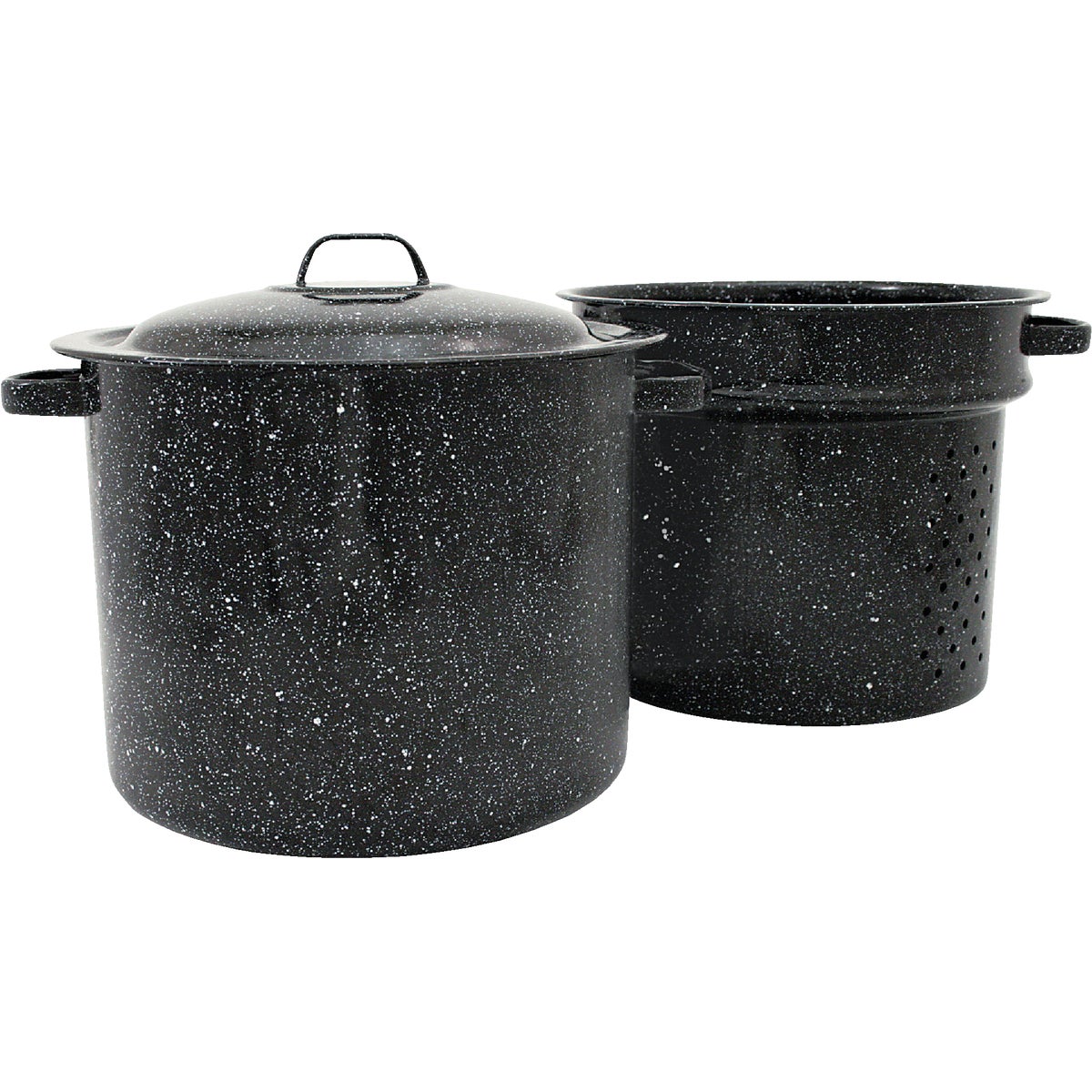 Columbian GraniteWare 33 Qt. Carbon Steel or Porcelain Black Stockpot