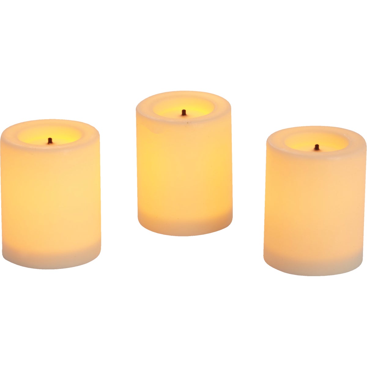 Inglow 1.75 In. H. x 1.25 In. Dia. Cream Wax-Covered Votive Flameless Candle (3-Pack)