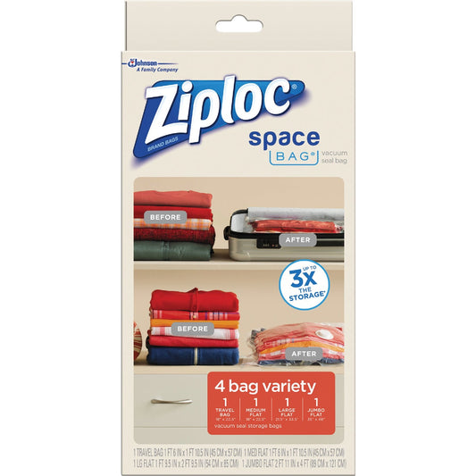 Ziploc Space Bag Vacuum Seal Variety Storage Bag (4 Count)