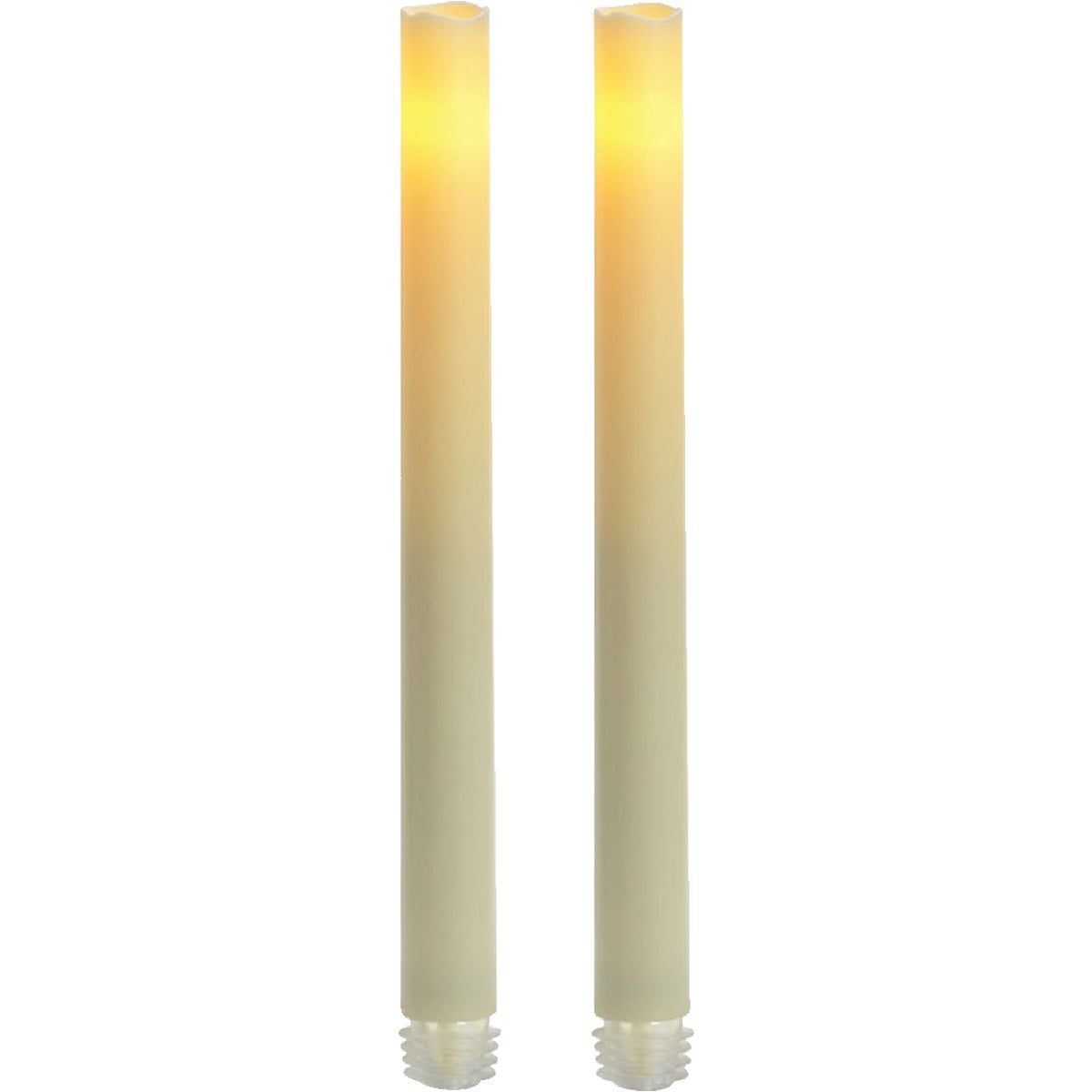 Inglow 9 in. H. Cream Wax Taper Flameless Candle (2-Pack)