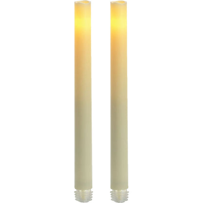 Inglow 9 in. H. Cream Wax Taper Flameless Candle (2-Pack)