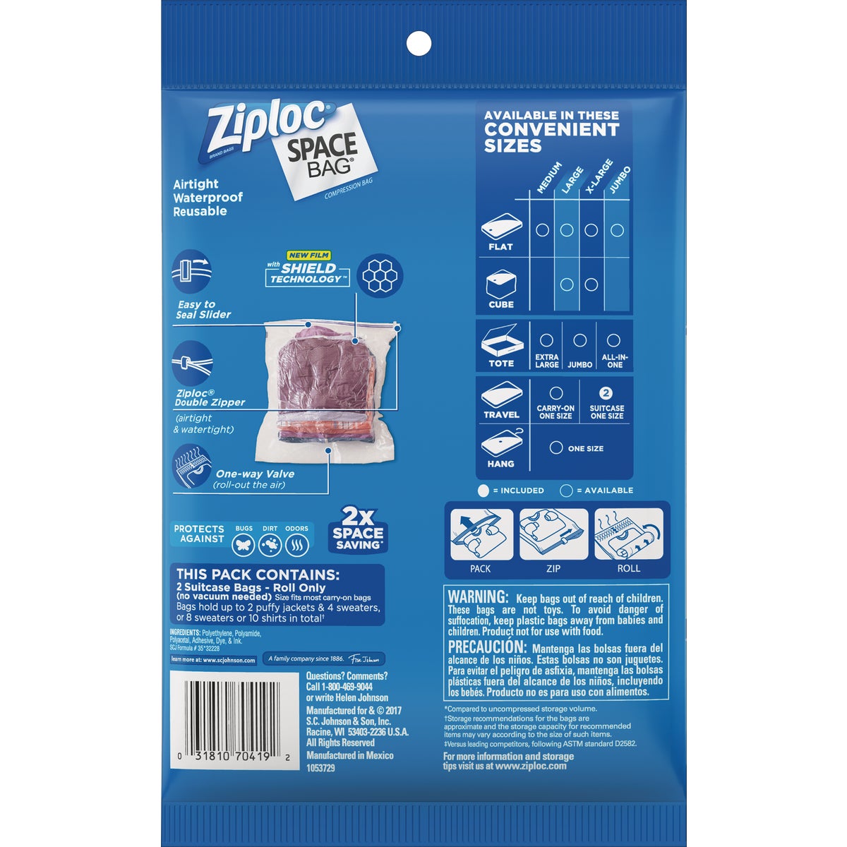 Ziploc Space Bag Travel Storage Bag (2-Count)