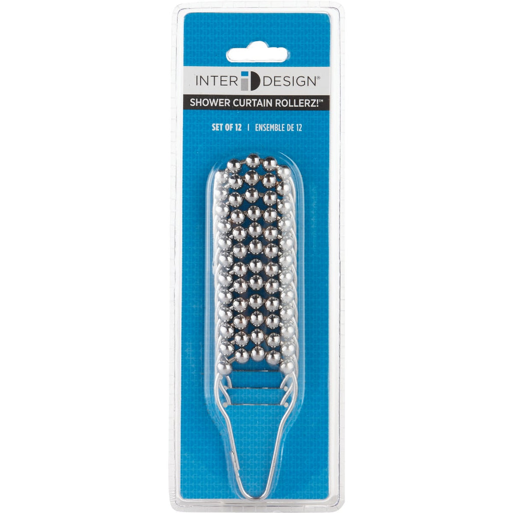 InterDesign Pebblz Rollerz Chrome Shower Curtain Hook (12-Count)