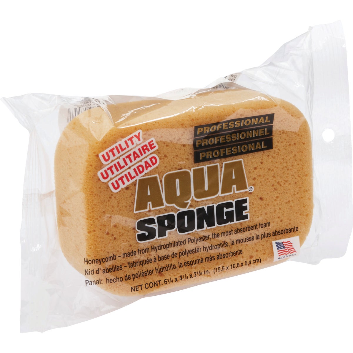 AQUA 6.25 In. x 4.25 In. Yellow Utility Sponge