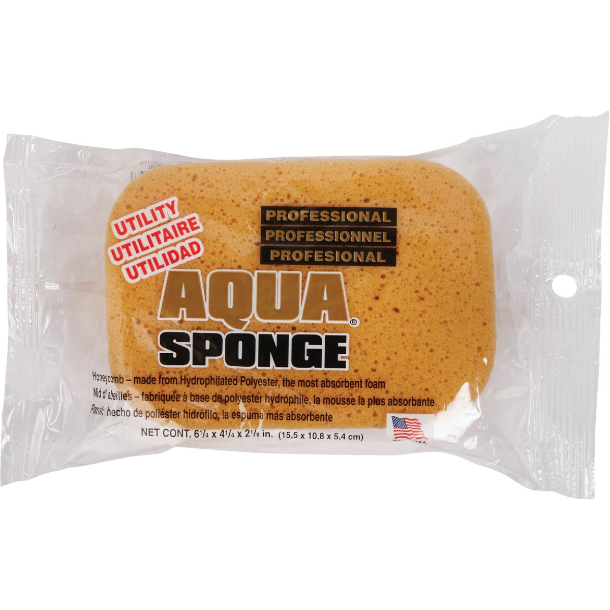 AQUA 6.25 In. x 4.25 In. Yellow Utility Sponge