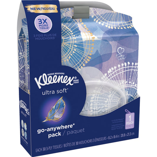 Kleenex Ultra Soft Go Anywhere 30 Count 3-Ply White Facial Tissue