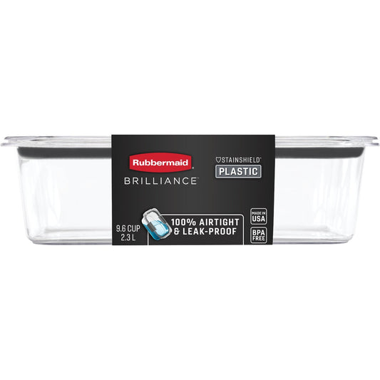 Rubbermaid Brilliance 9.6 C. Clear Rectangle Food Storage Container