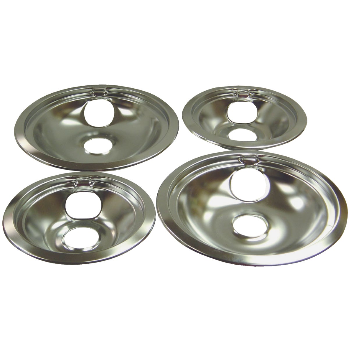 Range Kleen Electric (2) 6" & (2) 8" Style B Round Chrome Drip Pan