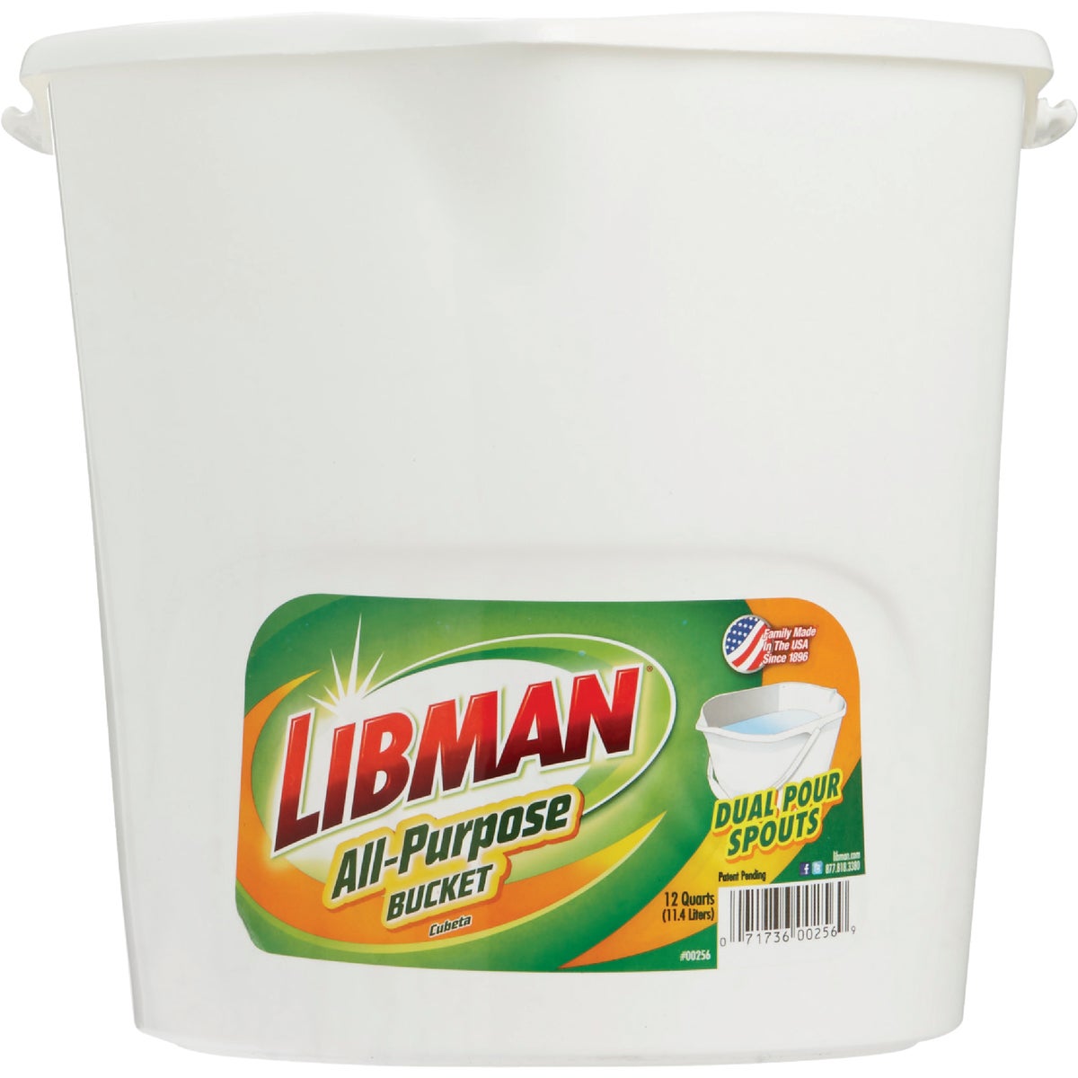 Libman 3 Gal. White All-Purpose Dual Spout Bucket