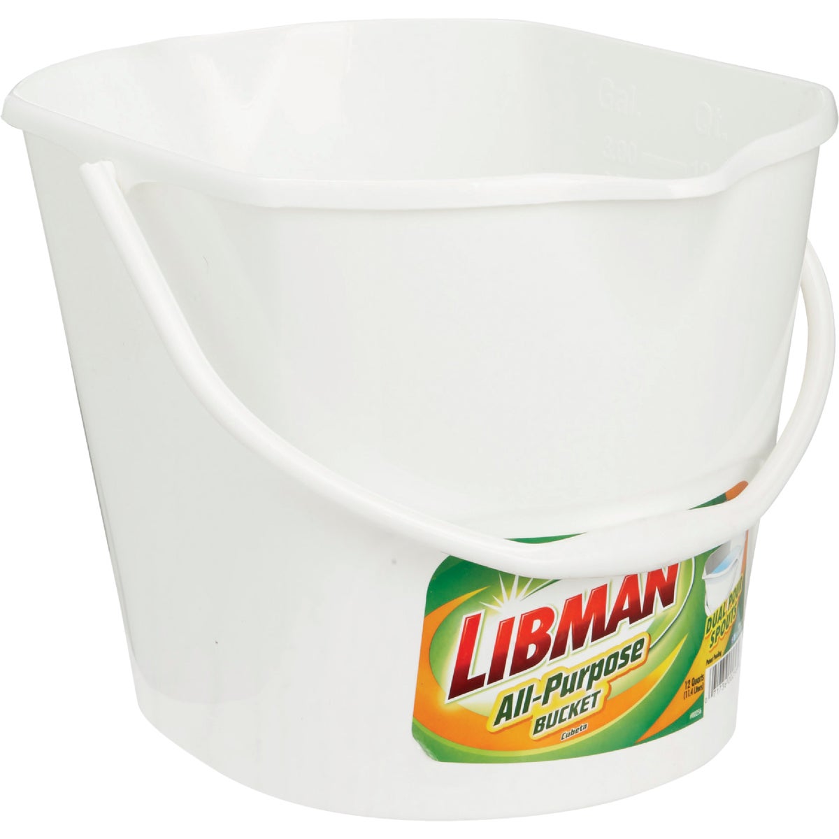 Libman 3 Gal. White All-Purpose Dual Spout Bucket