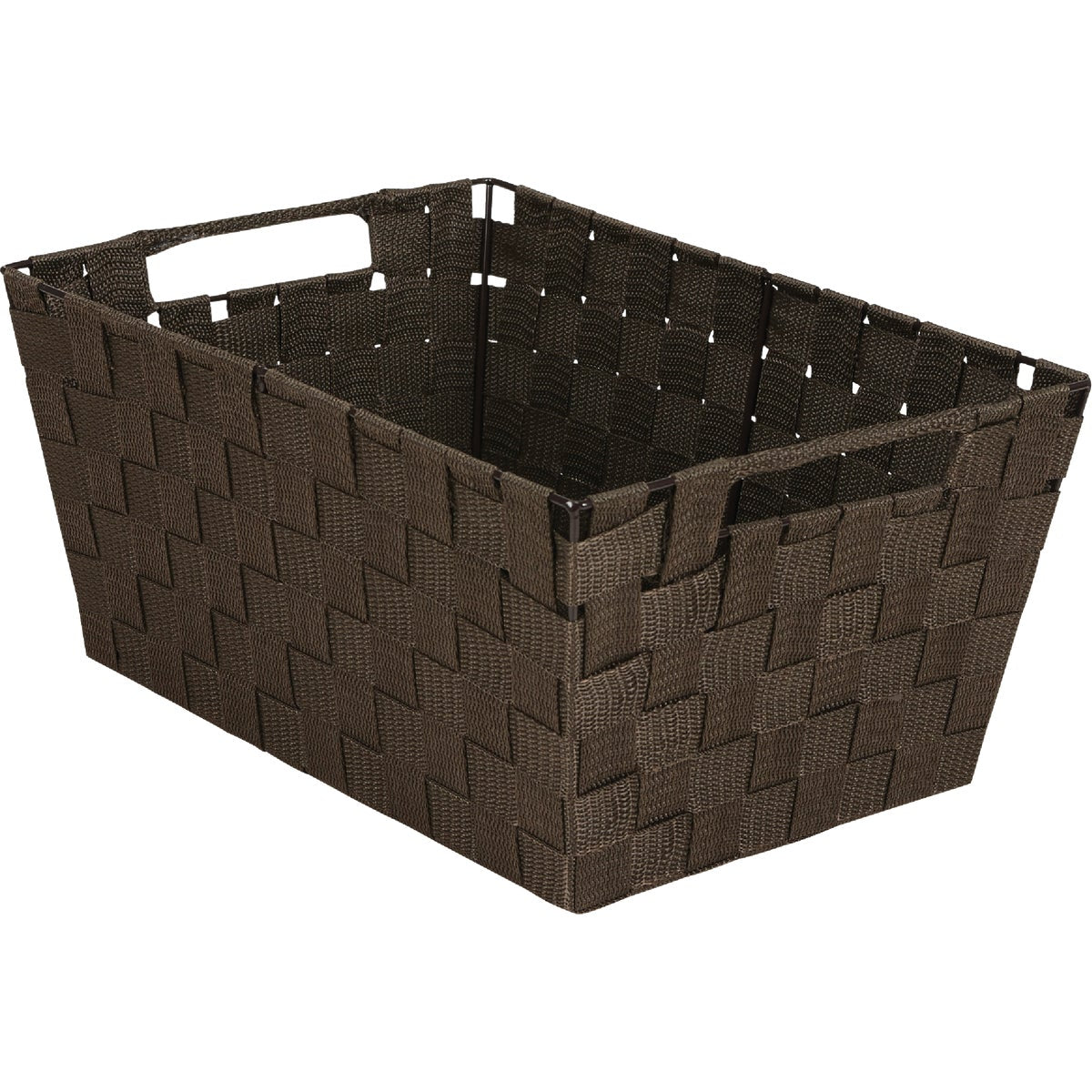 Home Impressions 10 In. W. x 6.75 In. H. x 14 In. L. Woven Storage Basket with Handles, Brown