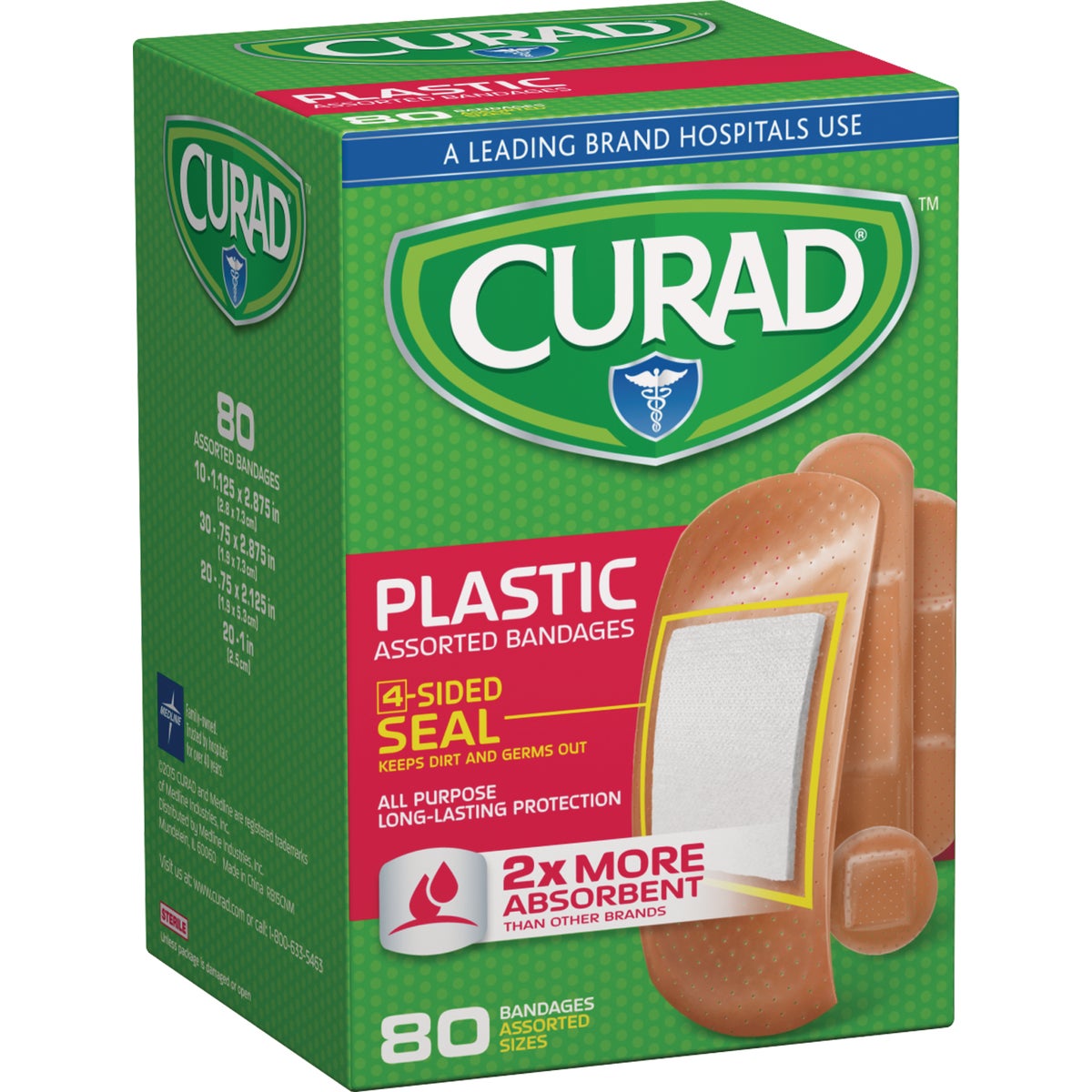 Curad Assorted Plastic Adhesive Bandages, (80 Ct.)