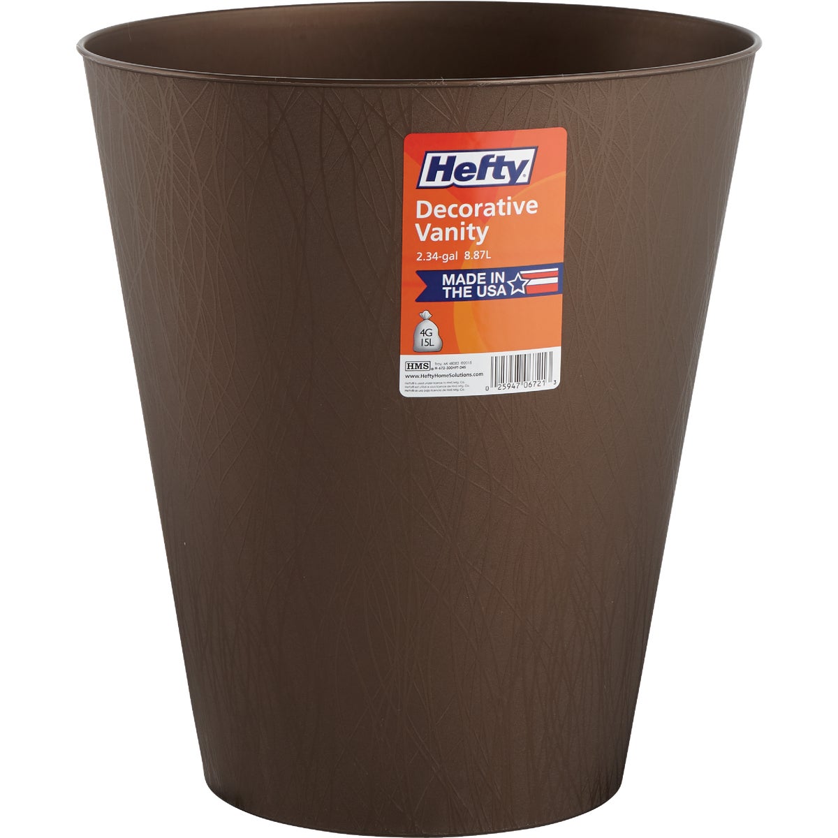 Hefty 2.3 Gal. Bronze Wastebasket