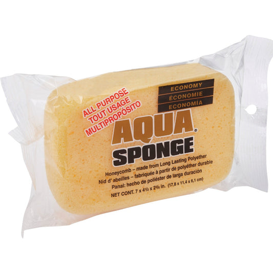 AQUA 7 In. x 4.5 In. Yellow All Purpose Sponge