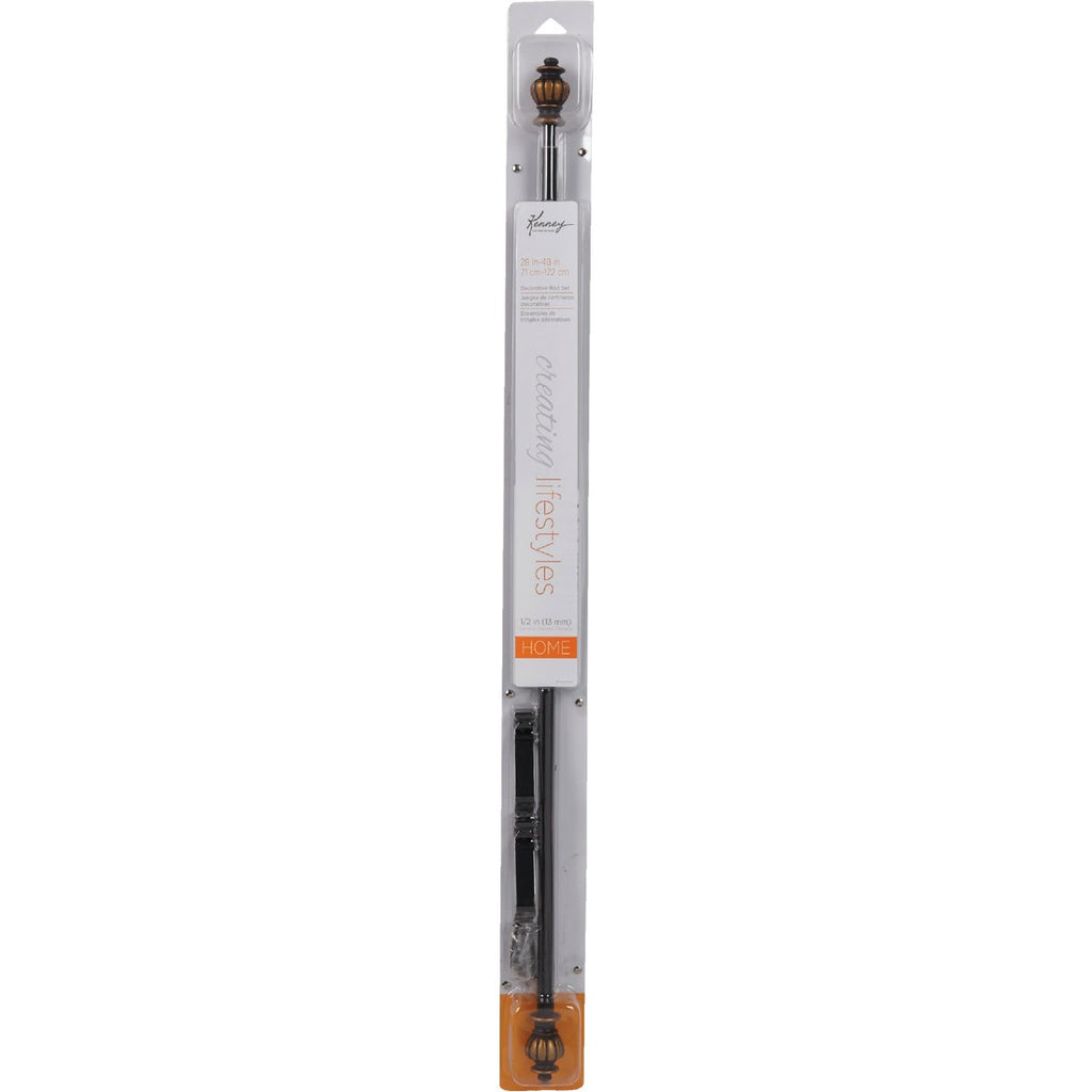Kenney Othello 28 In. To 48 In. 1/2 In. Single Oil Rubbed Bronze Curtain Rod