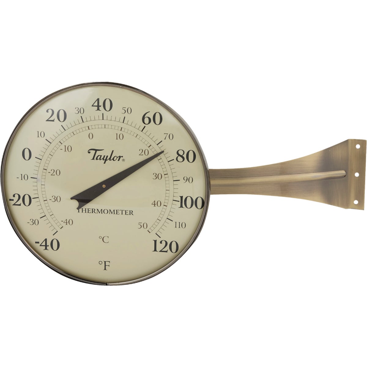 Taylor 8.5" Dia Anodized Aluminum Dial Indoor & Outdoor Thermometer