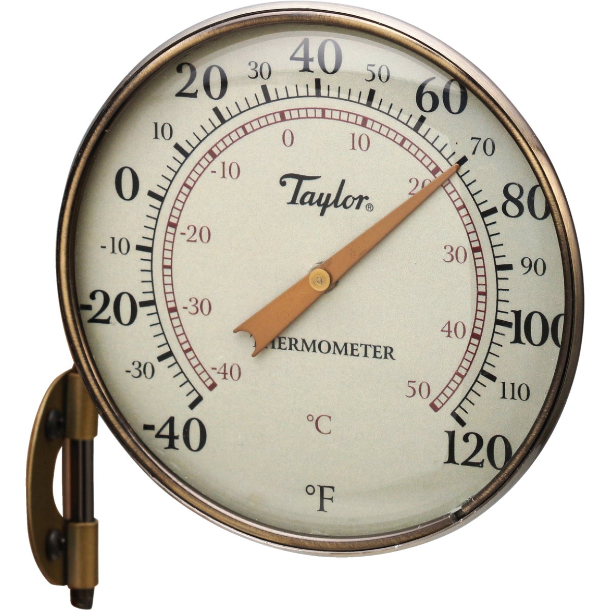 Taylor 4.25" Dia Anodized Aluminum Dial Indoor & Outdoor Thermometer