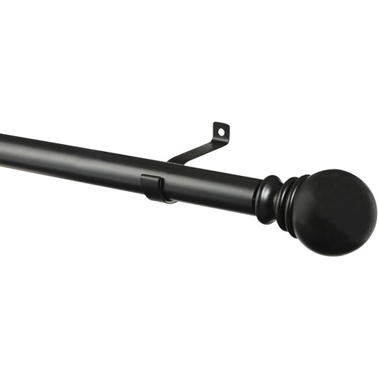 Kenney Layla 30 In. To 84 In. 1 In. Single Curtain Rod, Black