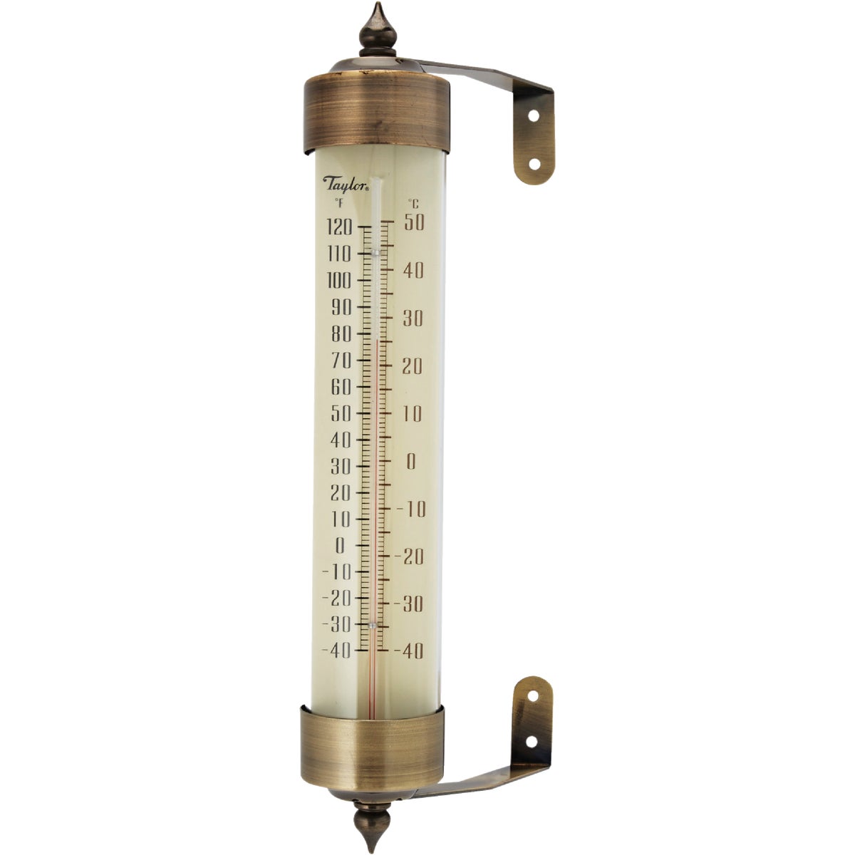 Taylor 12.25" L Anodized Aluminum Tube Indoor & Outdoor Thermometer