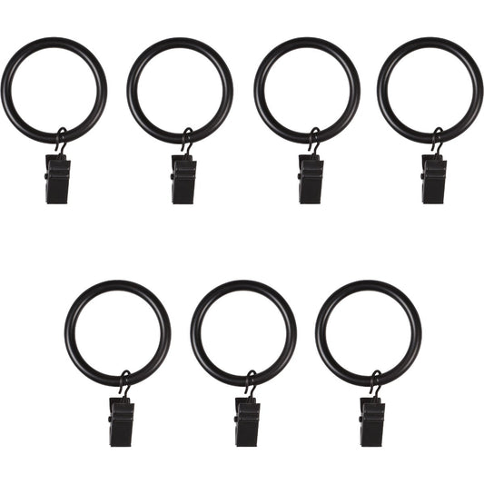 Umbra 1 In. Clip Curtain Ring, Black (7-Pack)