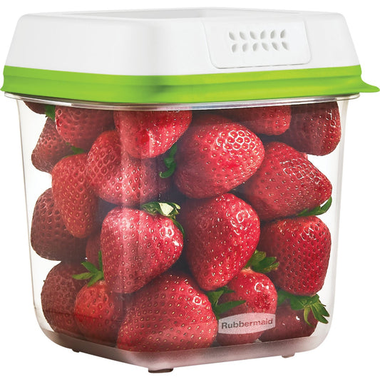 Rubbermaid FreshWorks Produce Saver 6.3 C. Clear Square Food Storage Container with Lid