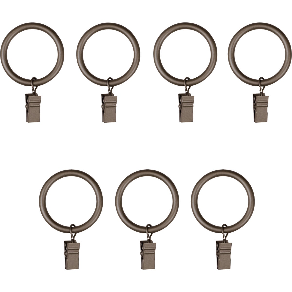 Umbra 1 In. Clip Curtain Ring, Pewter (7-Pack)