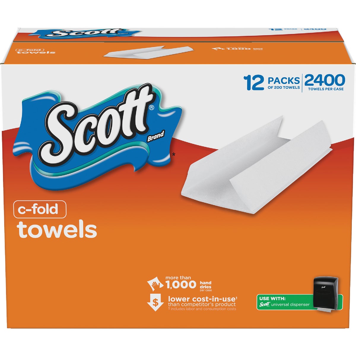 Kimberly Clark Scott C-Fold White Hand Towel (12 Count)