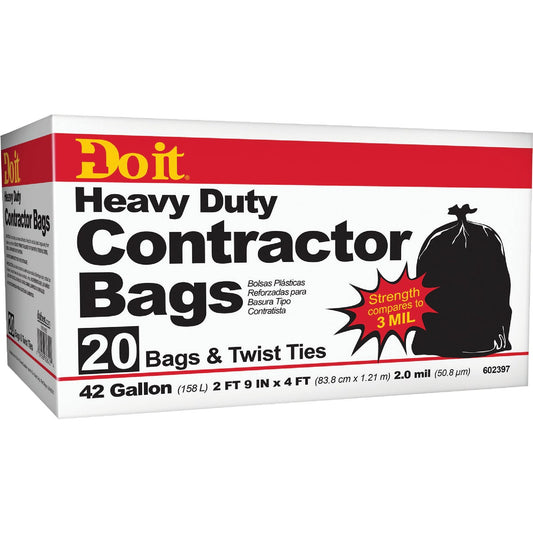 Do it 42 Gal. Contractor Black Trash Bag (20-Count)