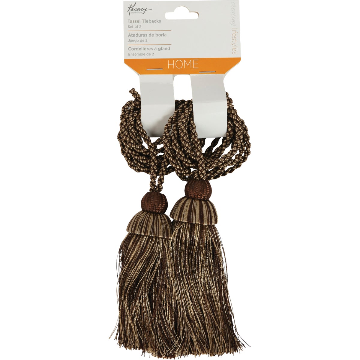 Kenney 23 In. Tassel Drapery Holdback, Chocolate (2-Pack)