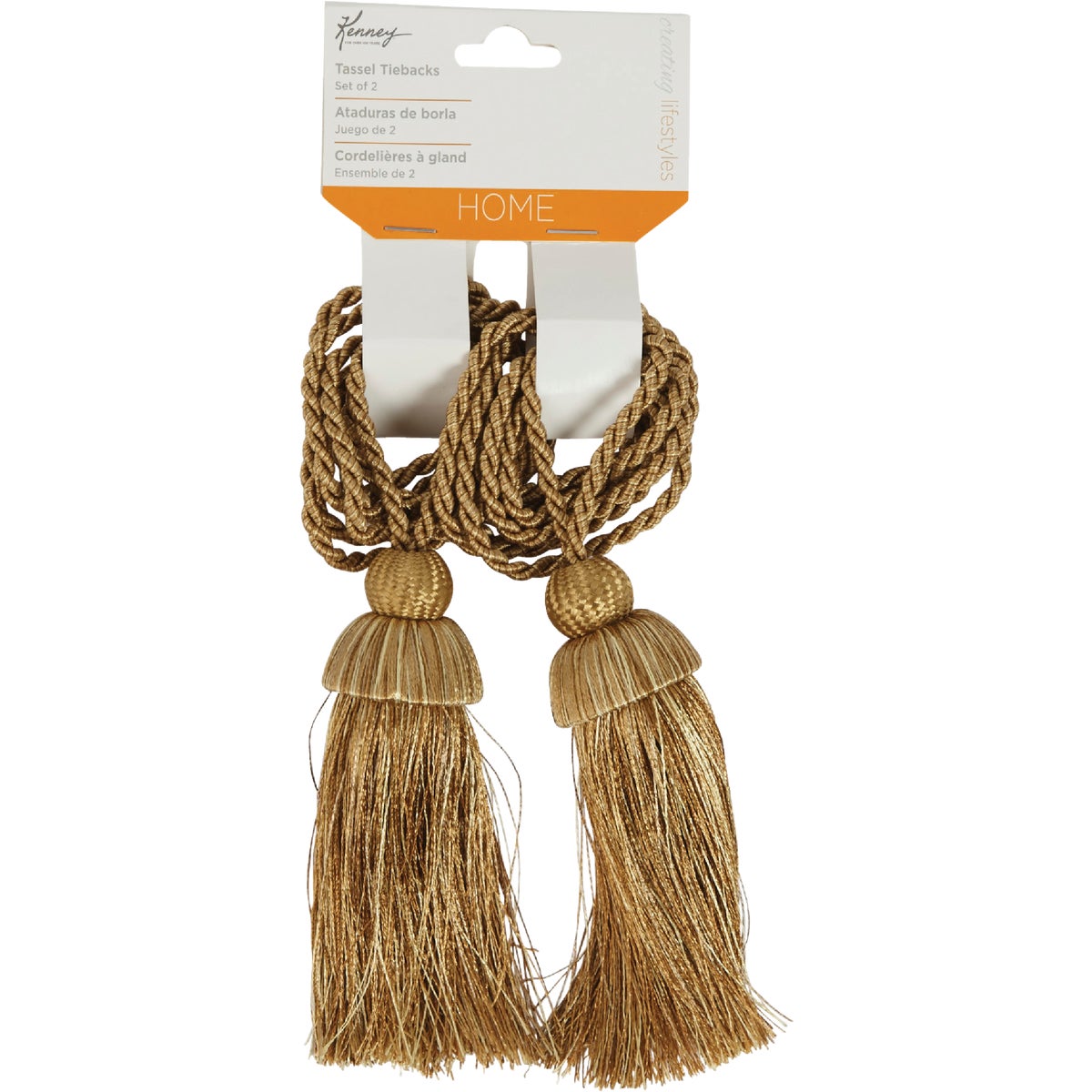 Kenney 23 In. Tassel Drapery Holdback, Gold (2-Pack)