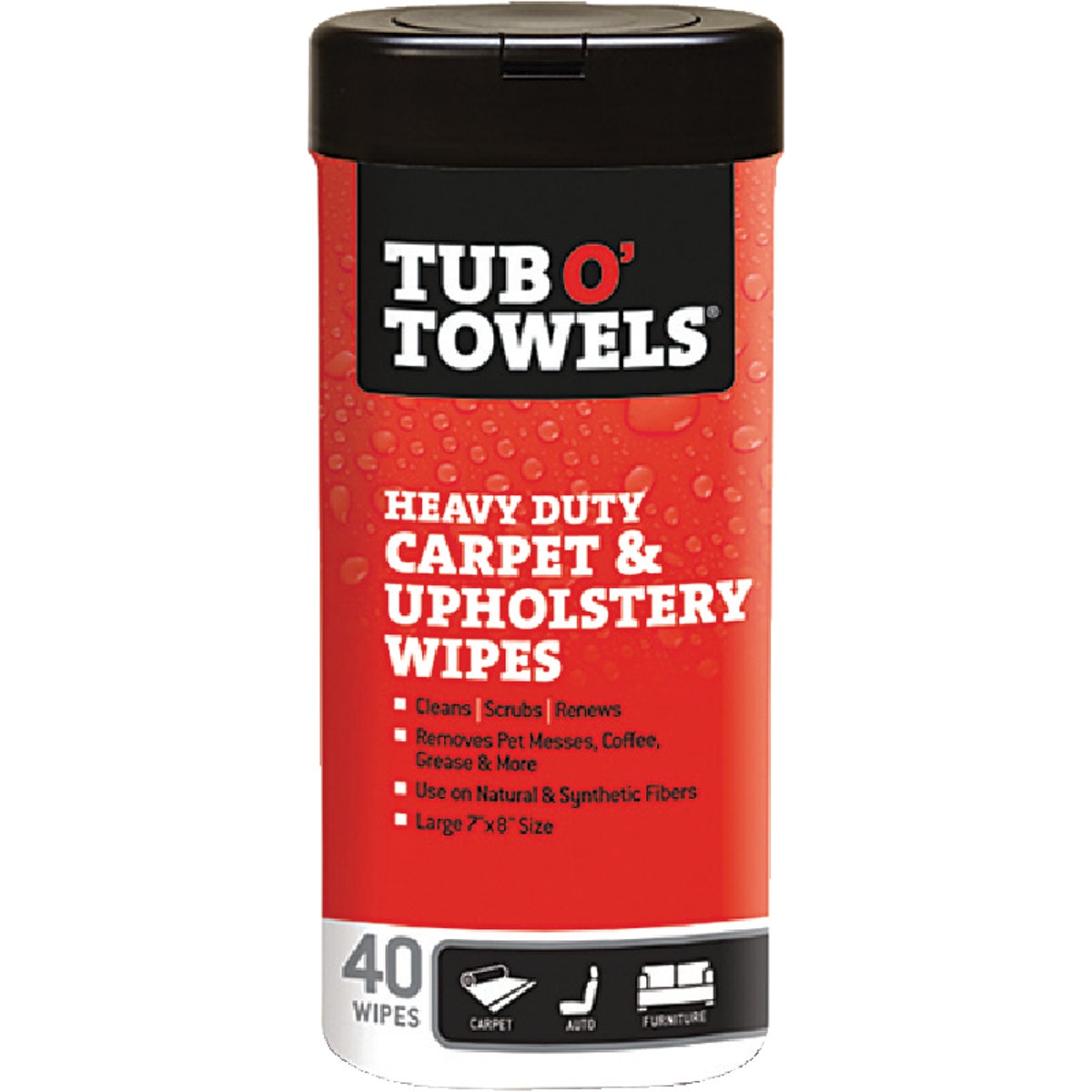 Tub O' Towels Carpet/Upholstery Scrubbing Wipes (40 Count)