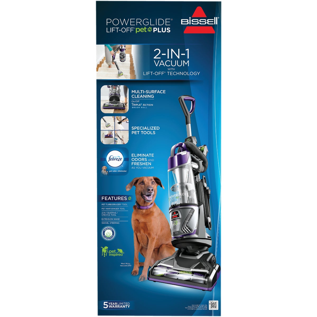 Bissell PowerGlide Lift-Off Pet Plus Bagless Upright Vacuum Cleaner