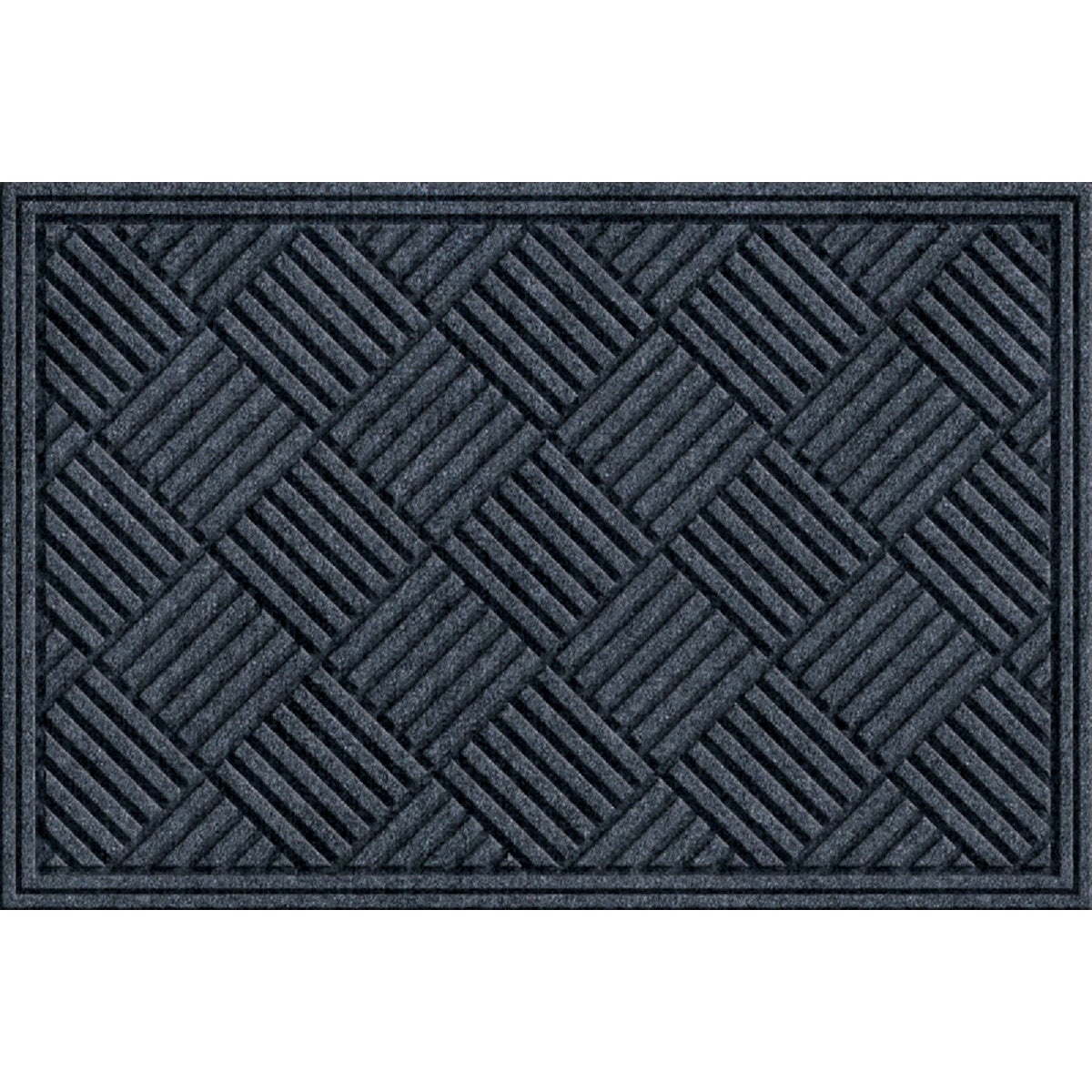 Apache Textures Smoke 24 In. x 36 In. Carpet/Recycled Rubber Door Mat