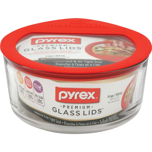 Pyrex Glass Lids No Leak 4-Cup Glass Baking Dish