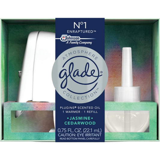 Glade Jasmine Cedarwood Starter Kit 0.75 Oz. Plug In Air Freshener