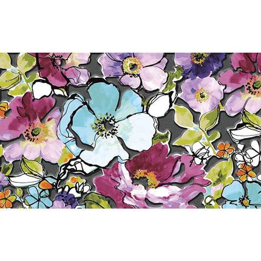 Apache Masterpiece Blossoms 18 In. x 30 In. Fiber/Recycled Rubber Door Mat