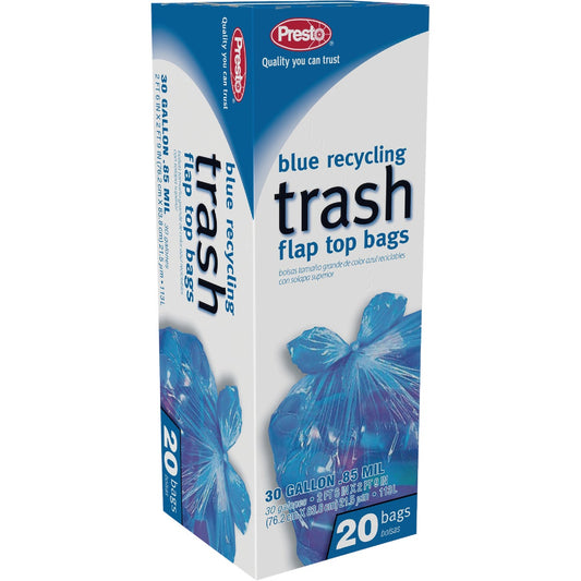 Presto 30 Gal. Large Blue Trash Bag (20-Count)