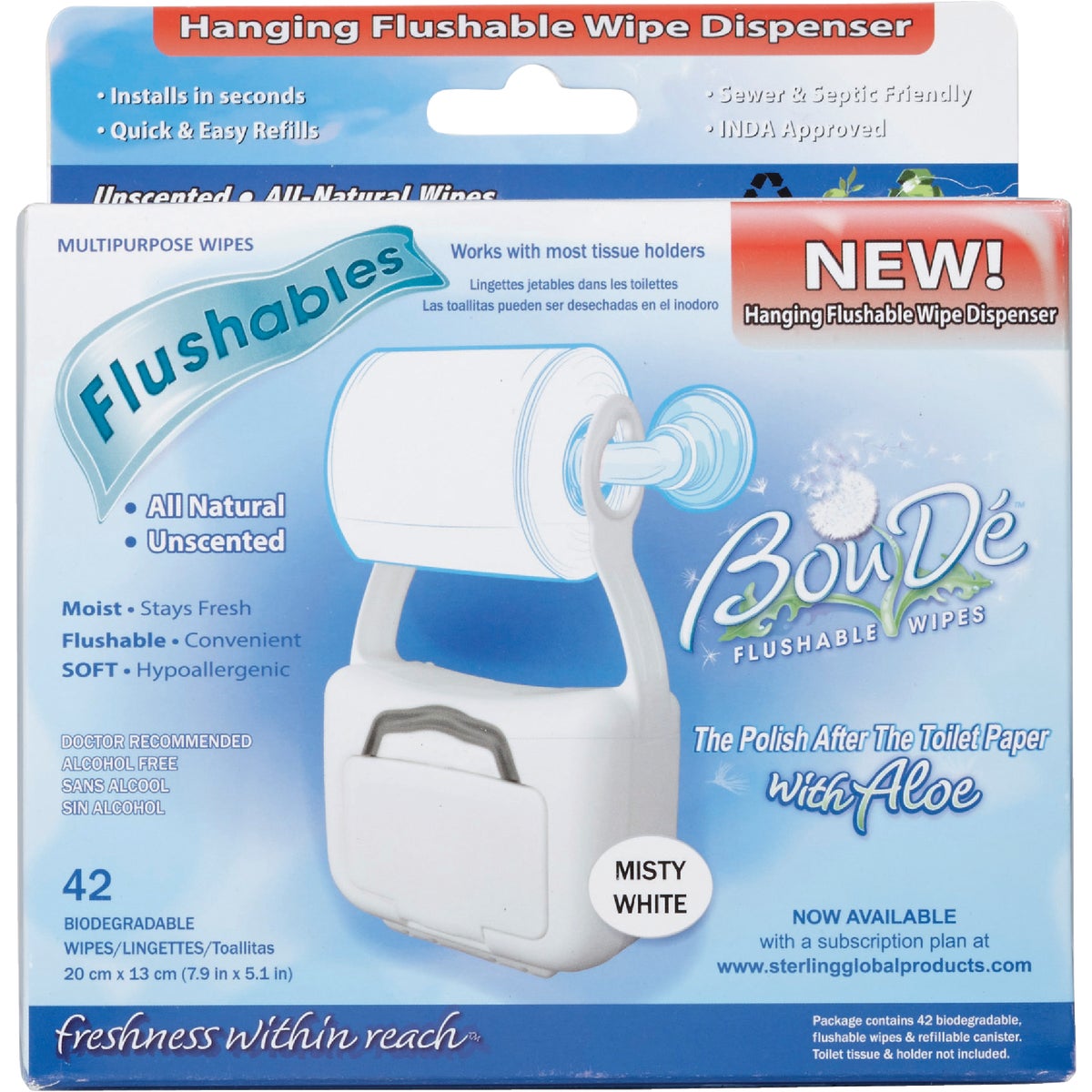 Sterling Bou De Wipes Hanging Dispenser (42 Count)