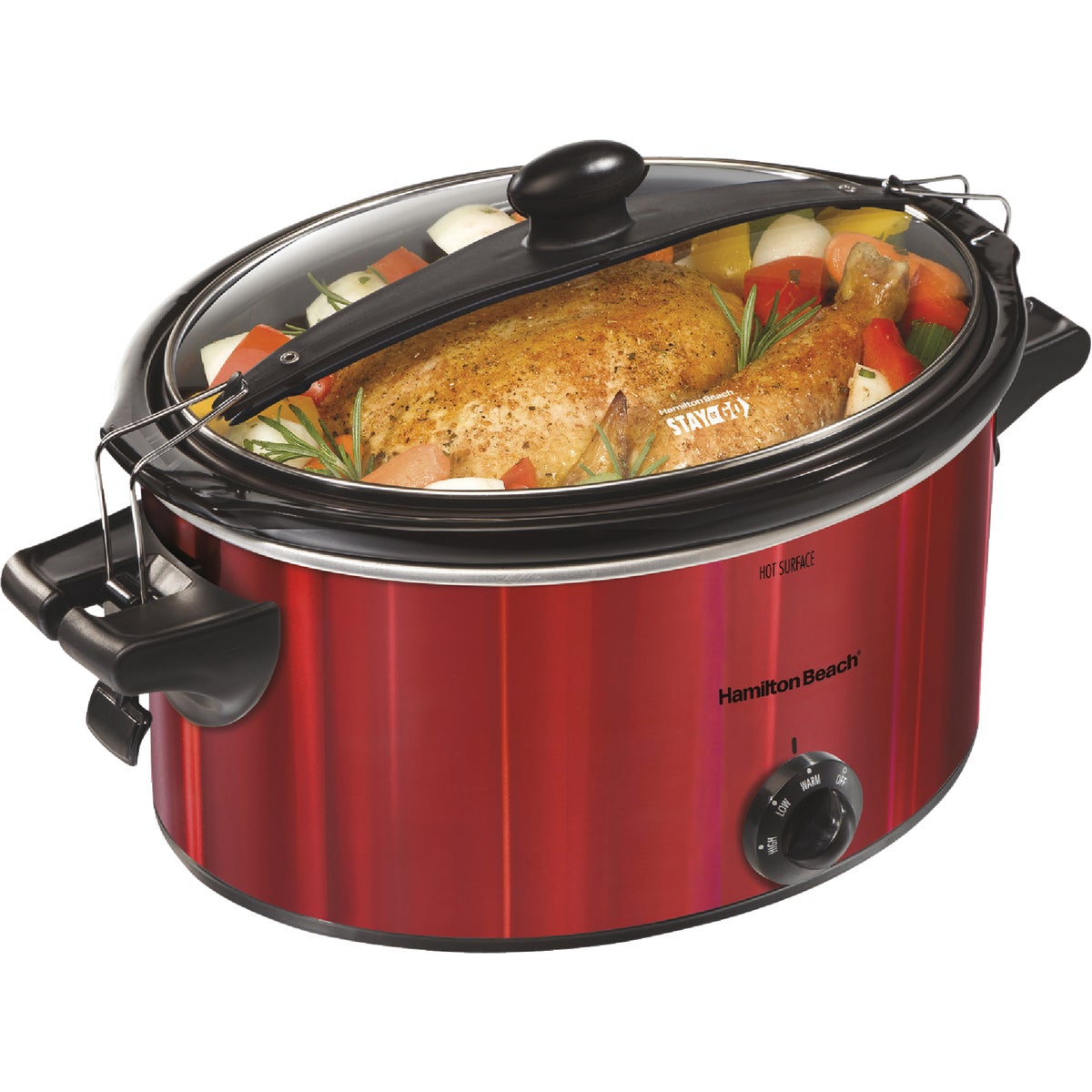 Hamilton Beach Stay or Go 5 Qt. Red Shimmer Slow Cooker