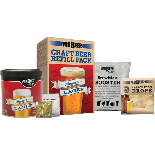 Mr. Beer American Lager Beer Brewing Kit Refill (4-Piece)