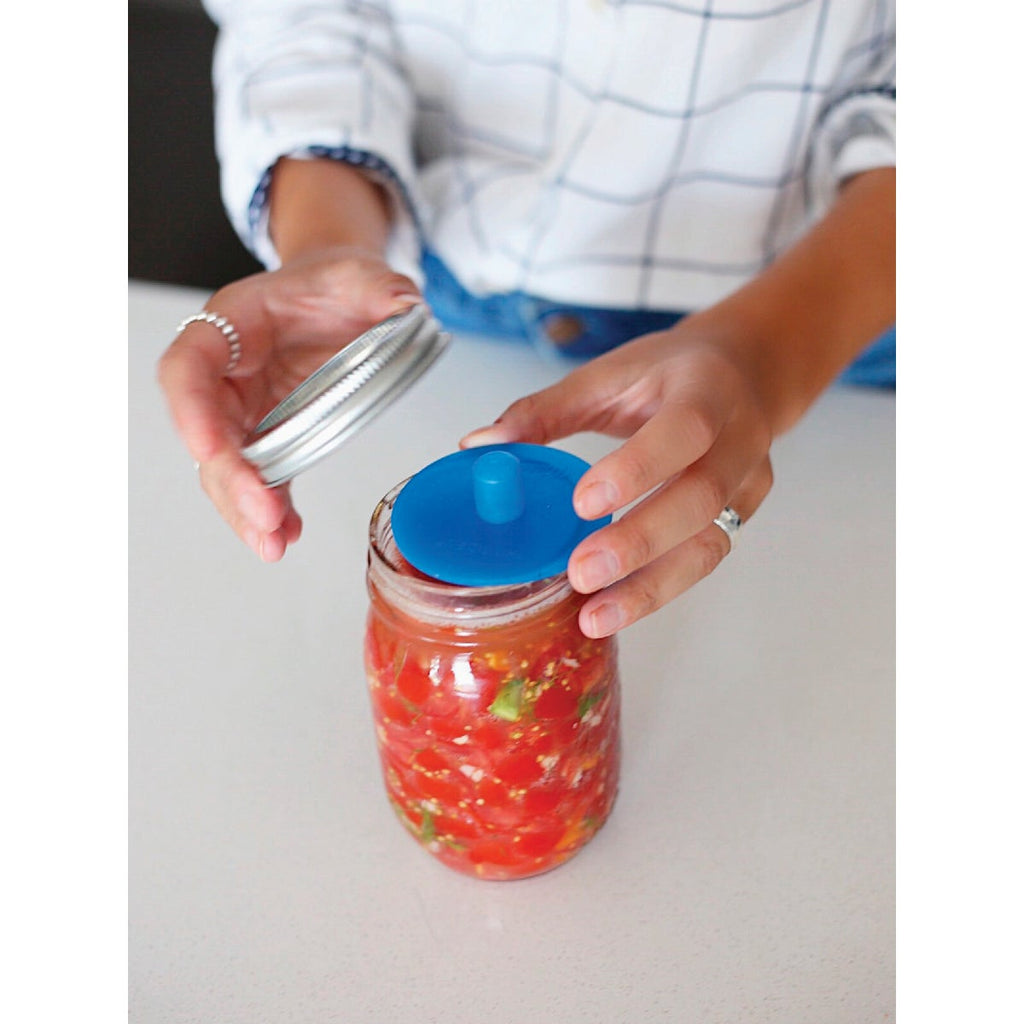 Masontops Wide Mouth Pickle Pipe Silicone Mason Jar Canning Lid (4-Pack)