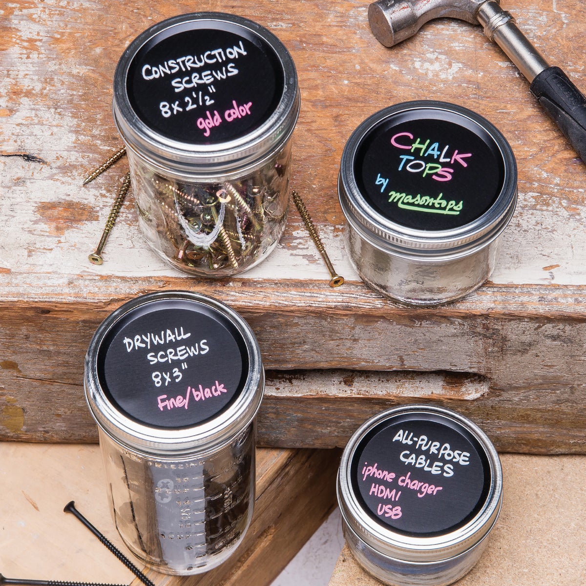 Masontops Wide-Mouth Chalk Top Canning Jar Lids (8-Count)