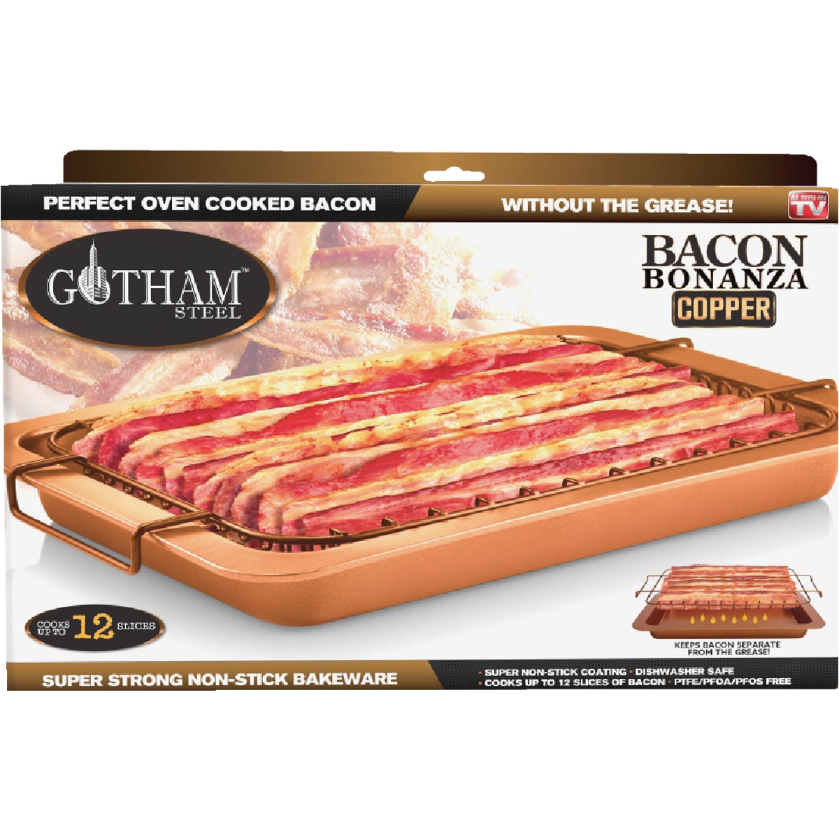 Gotham Steel Copper 10 In. x 14 In. Non-Stick Bacon Bonanza Baking Pan