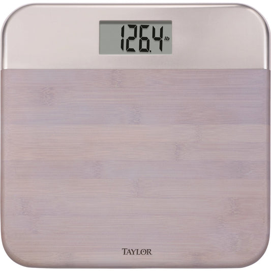 Taylor Digital 440 Lb. Bamboo/Metal Bath Scale, Gray