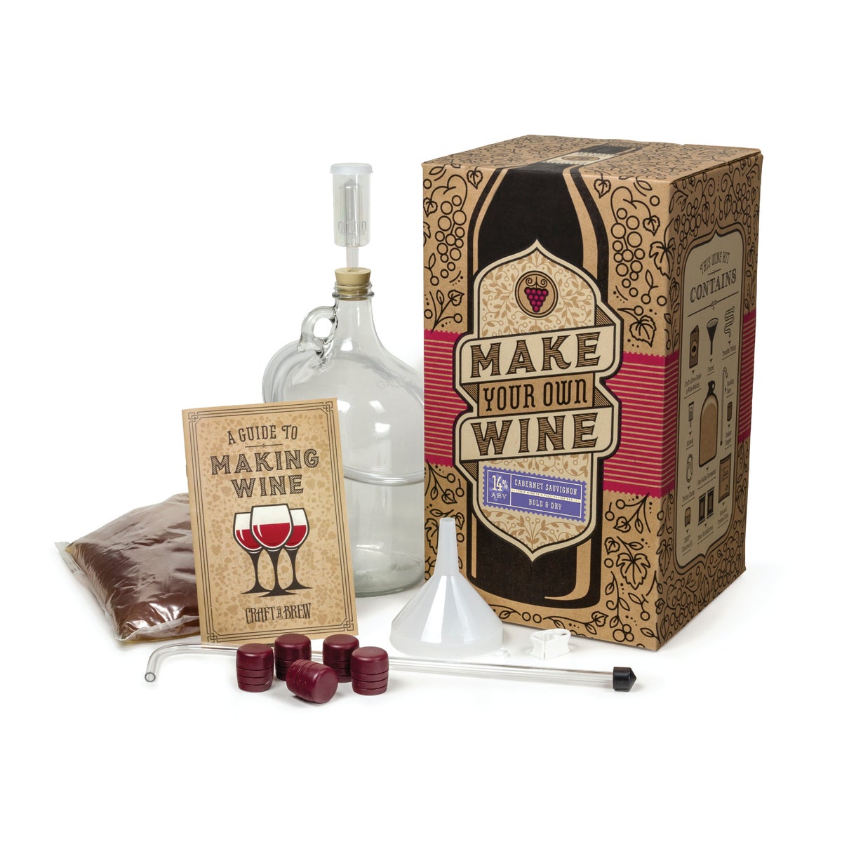 Craft A Brew Cabernet Sauvignon Wine Making Kit (11-Piece)