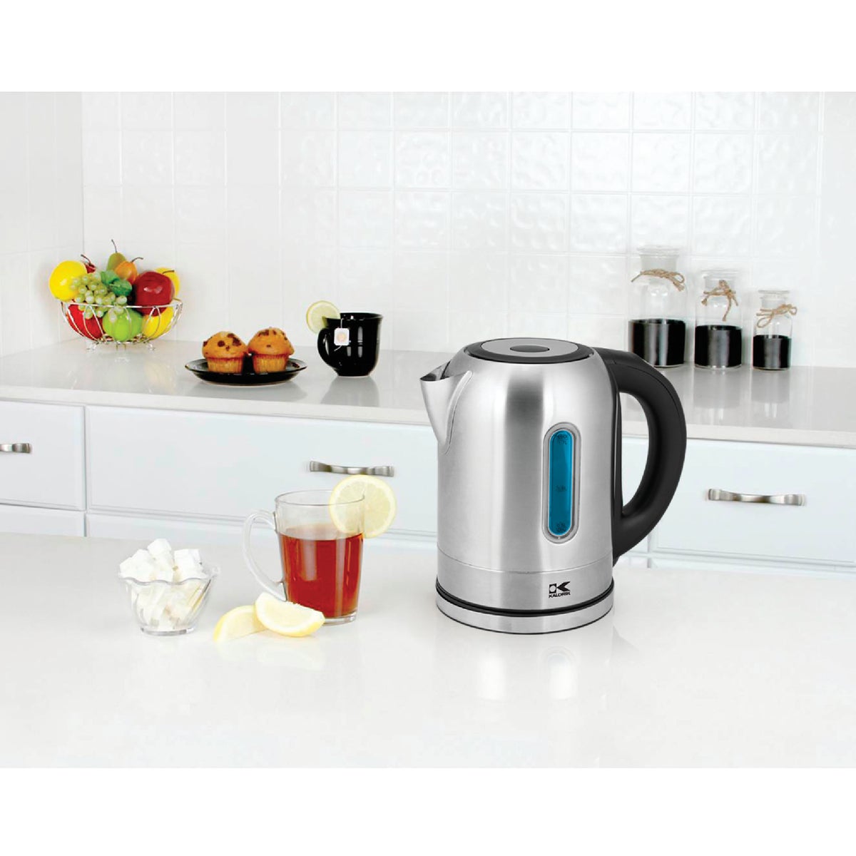 Kalorik 7 Cup Stainless Steel Color Changing LED Electric Kettle