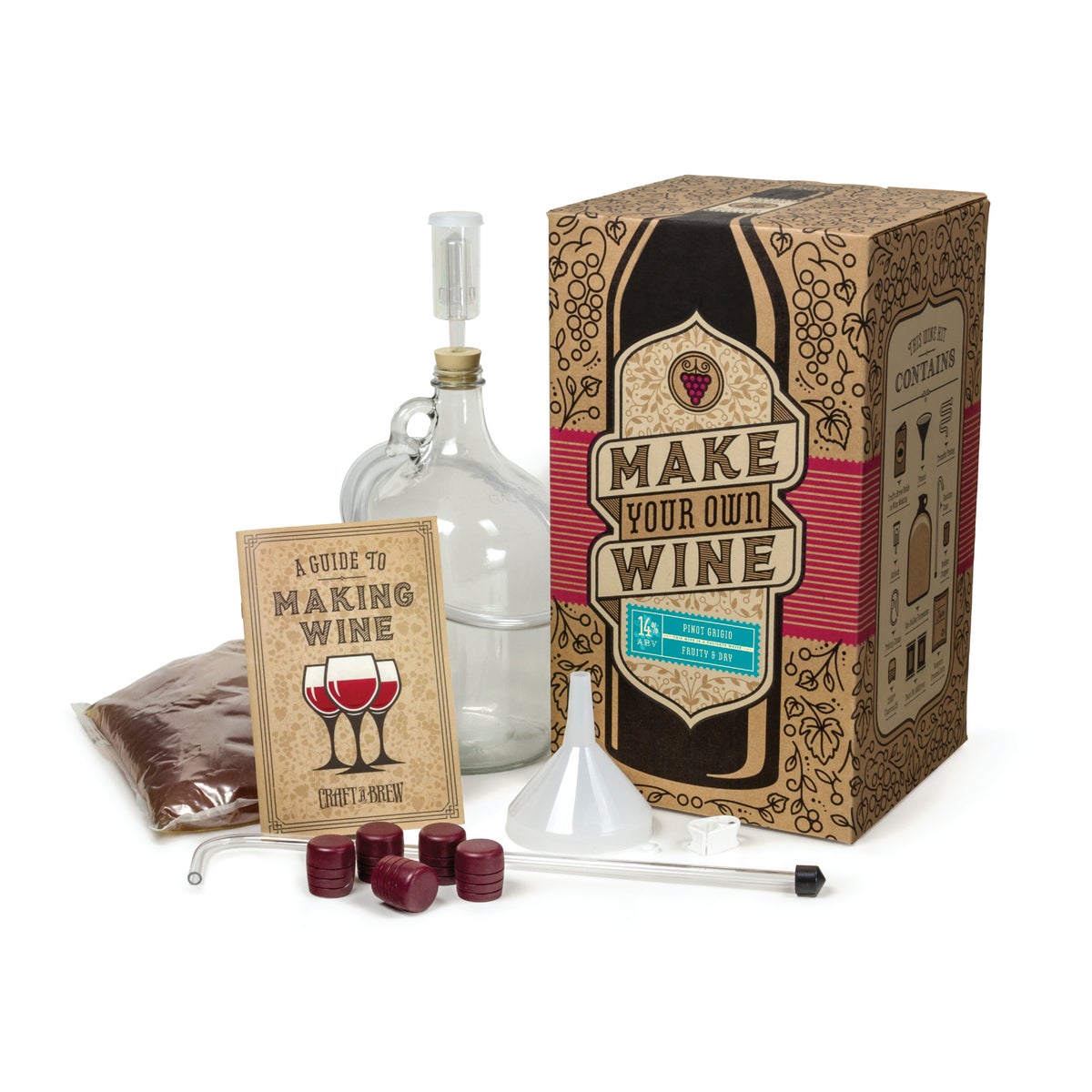 Craft A Brew Pinot Grigio Wine Making Kit (11-Piece)