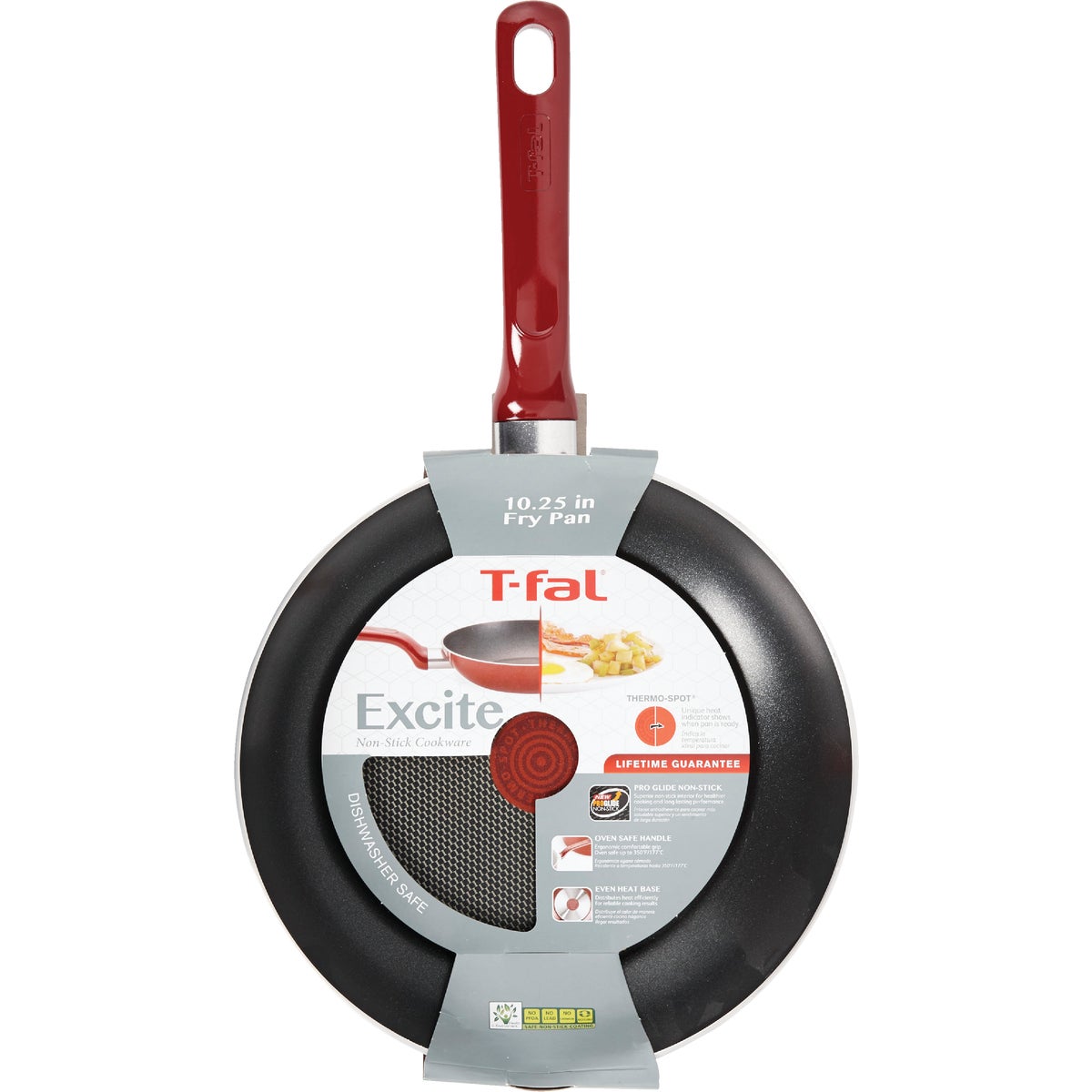 T-Fal Thermo-Spot 10 In. Red Aluminum Non-Stick Fry Pan