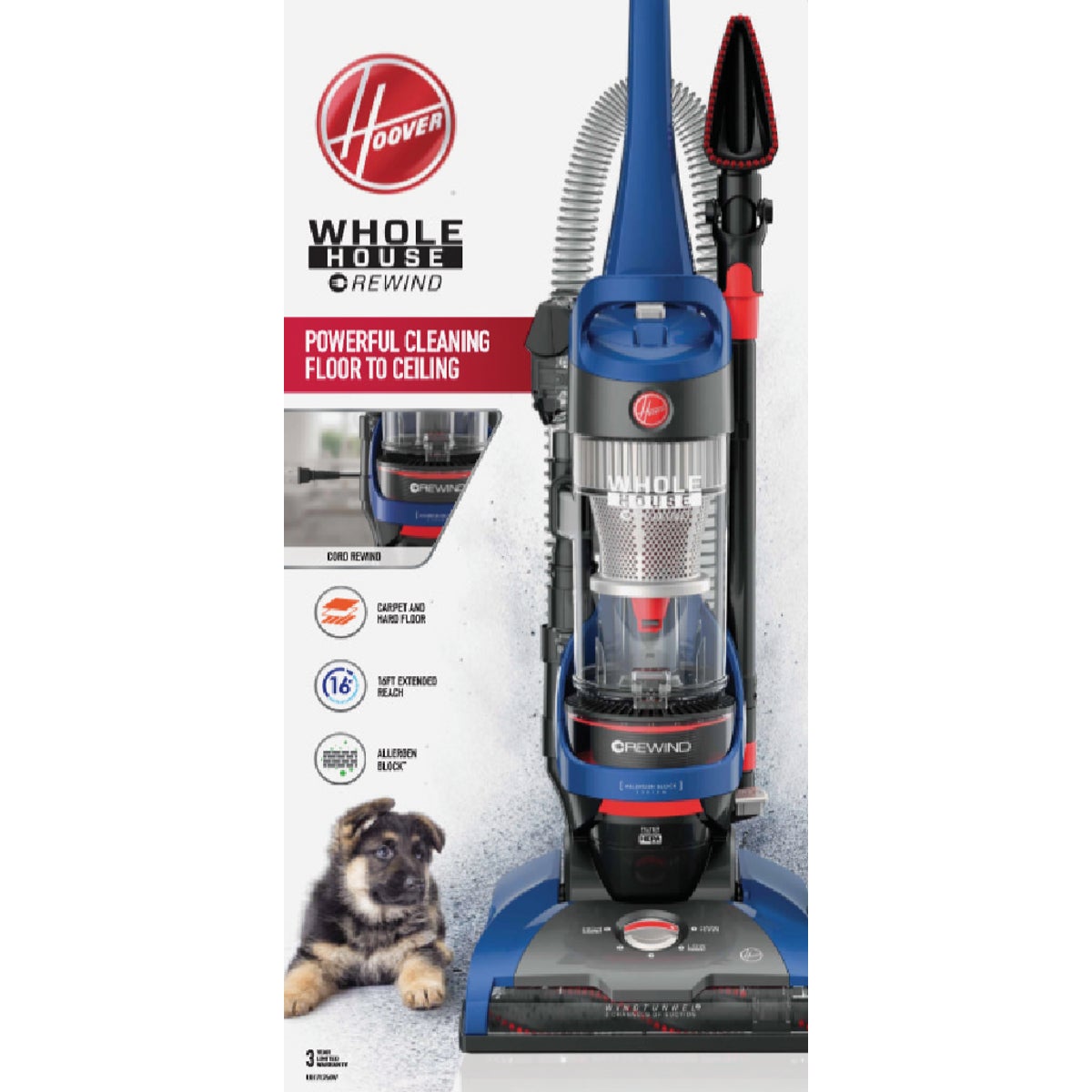 Hoover WindTunnel 2 Whole House Bagless Rewind Upright Vacuum Cleaner