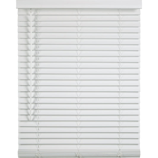 Home Impressions 23 In. x 64 In. x 2 In. White Faux Wood Cordless Blind